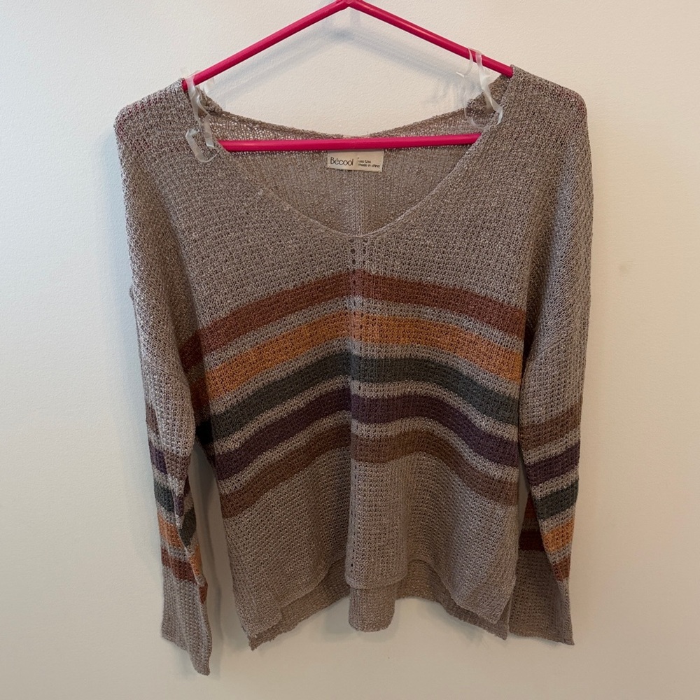 NIC+ZOE Earthy Tones V-Neck Sweater